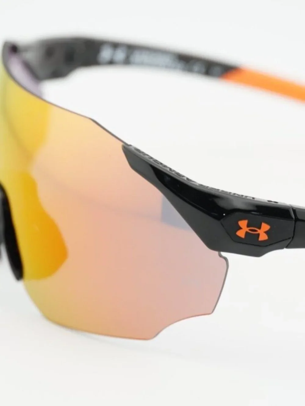 Under Armour UA HAMMER/F 0807 50 Sunglasses Black Shield Frame, Orange Lenses